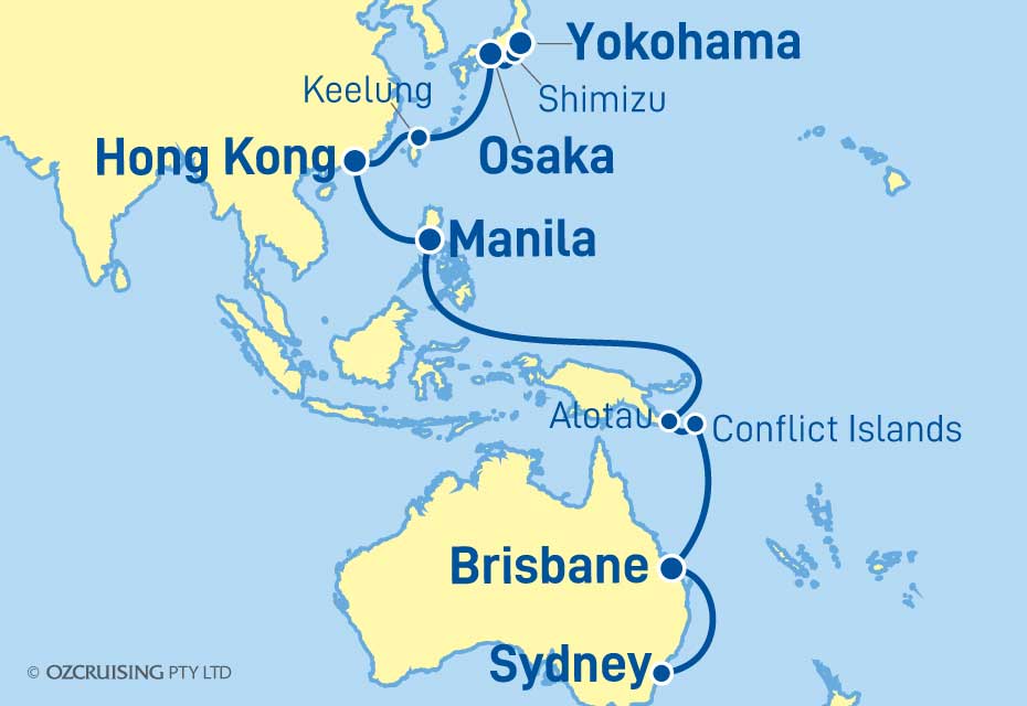 Diamond Princess Yokohama to Sydney - Cruises.com.au