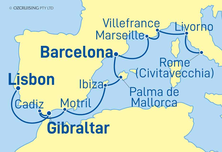 Norwegian Viva Lisbon to Rome (Civitavecchia) - Cruises.com.au