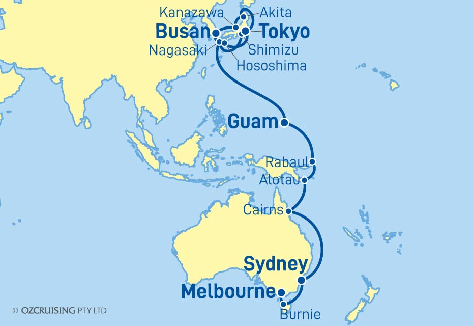 Queen Elizabeth Melbourne to Tokyo - Cruises.com.au