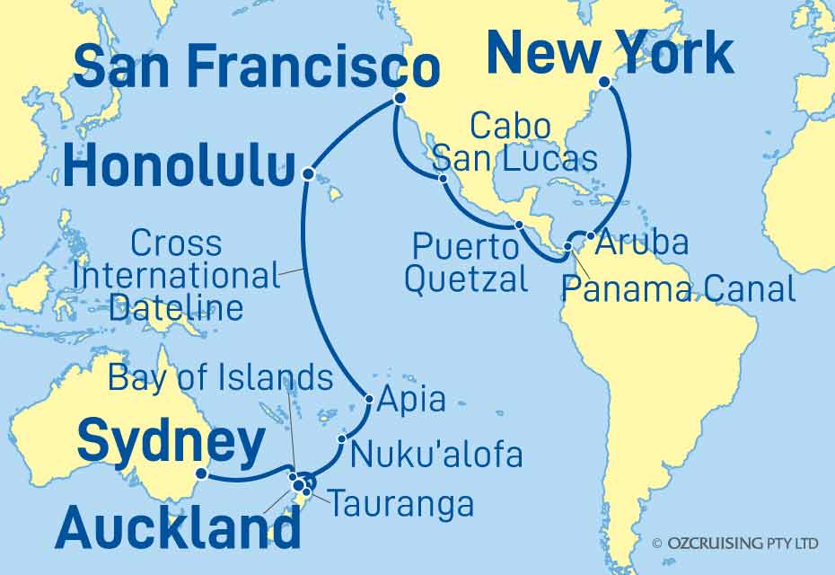Queen Anne New York to Sydney - Cruises.com.au