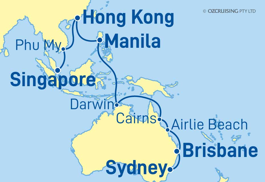 Queen Anne Sydney to Singapore - Ozcruising.com.au