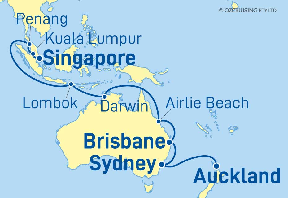 Crown Princess Auckland to Singapore - Cruises.com.au