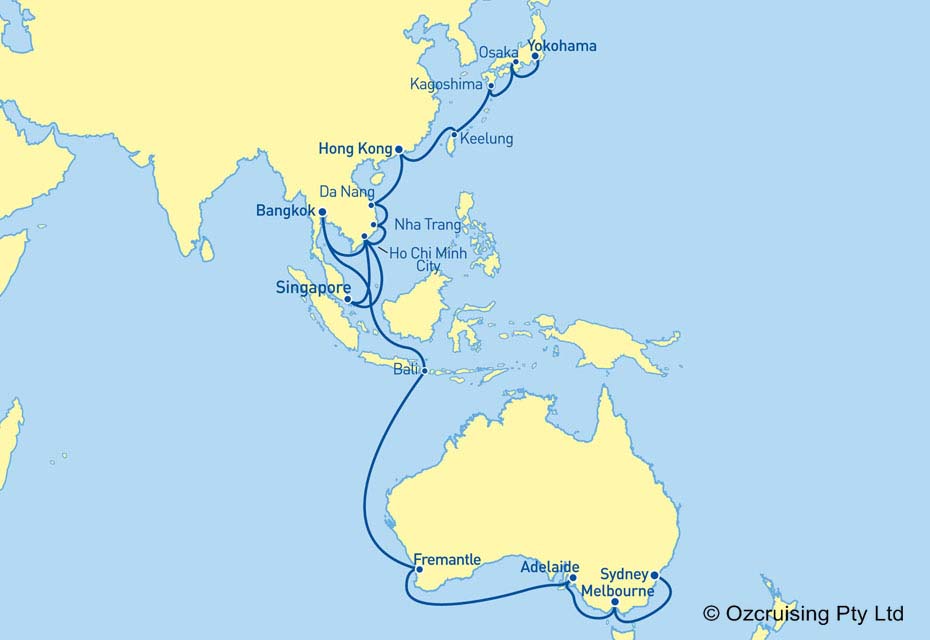 33 Night Sydney to Japan Cruise on the Diamond Princess M609C