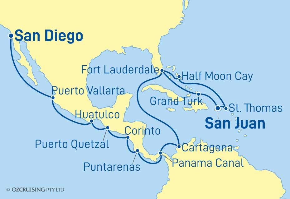 ms Eurodam Fort Lauderdale to San Diego - Ozcruising.com.au