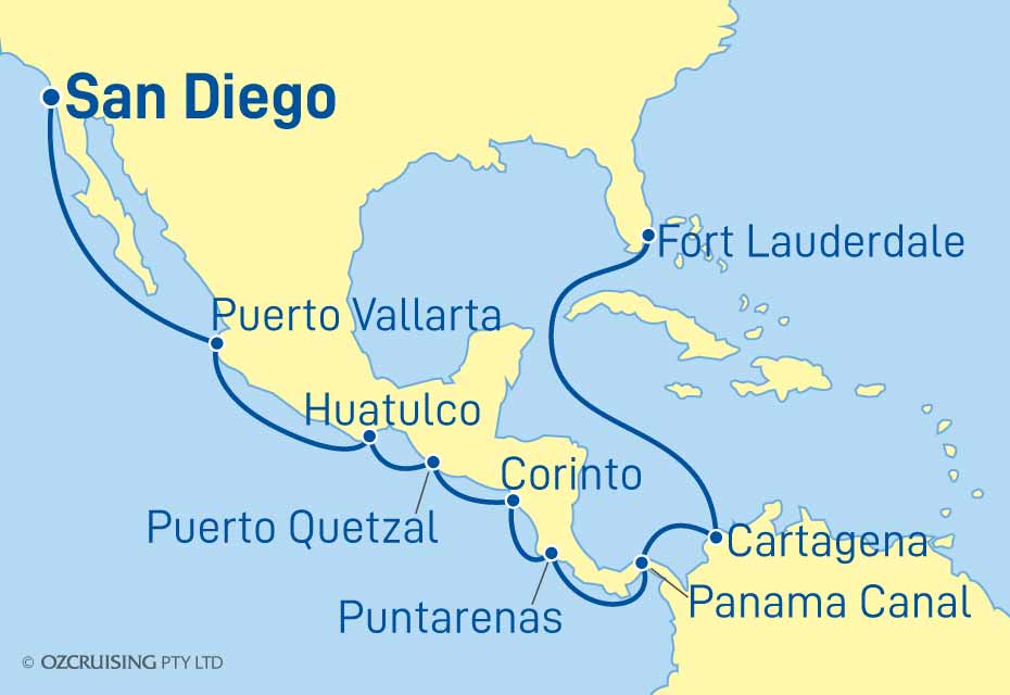 ms Eurodam Fort Lauderdale to San Diego - Cruises.com.au