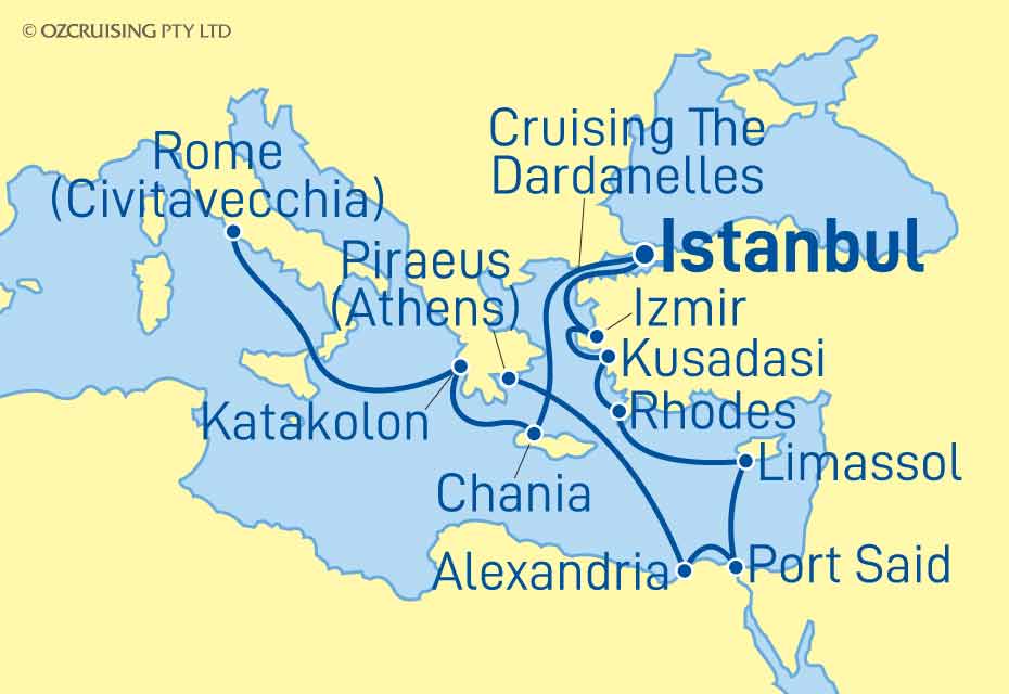 Nieuw Statendam Rome (Civitavecchia) to 	Piraeus (Athens) - Cruises.com.au