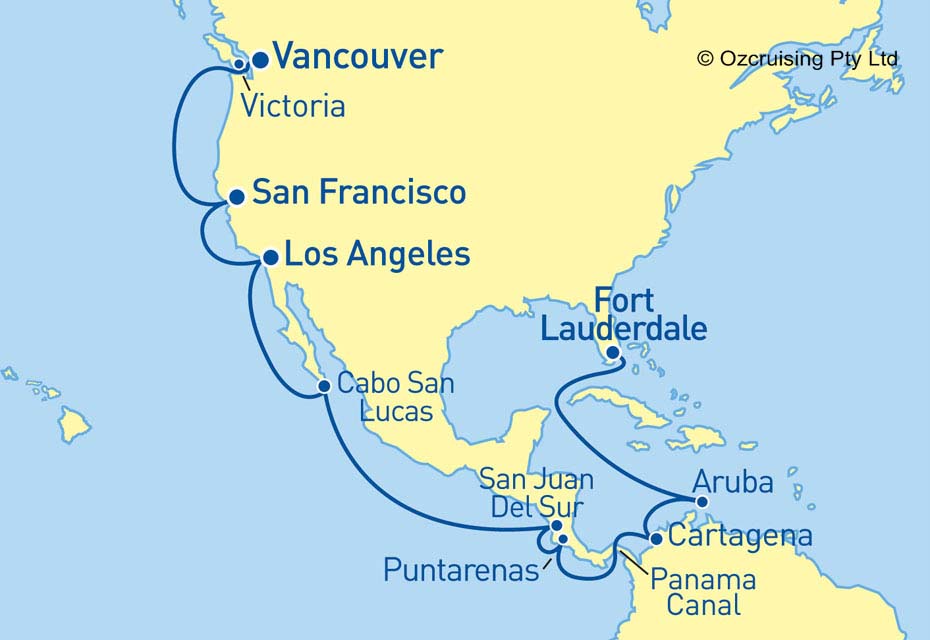 Island Princess Florida to Vancouver - Ozcruising.com.au