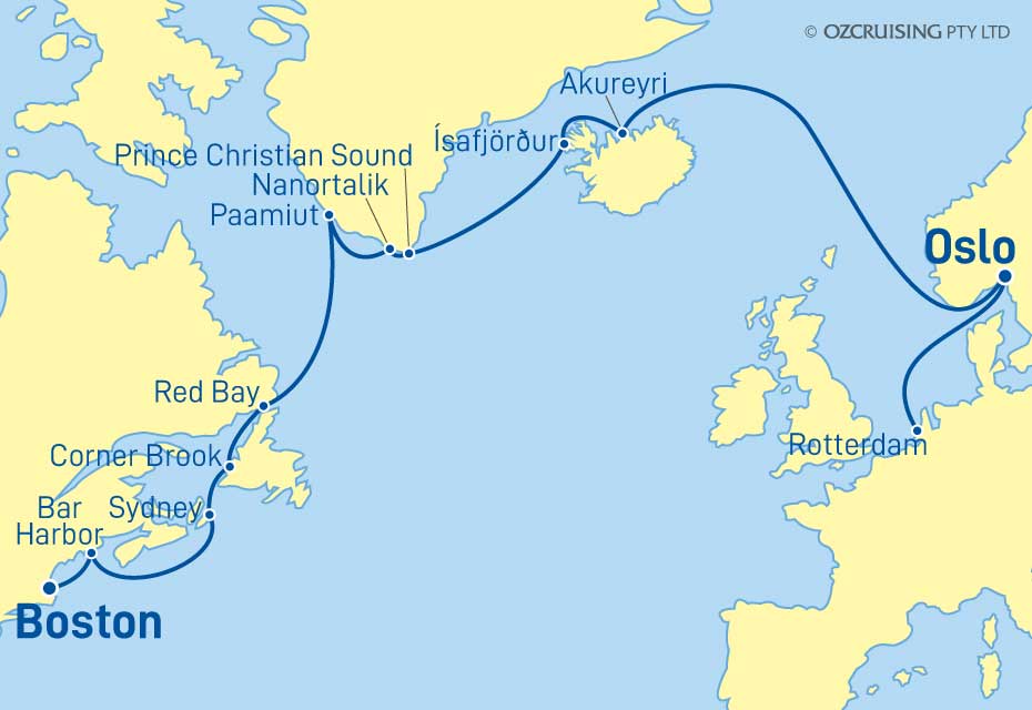 ms Zuiderdam Boston to Rotterdam - Cruises.com.au