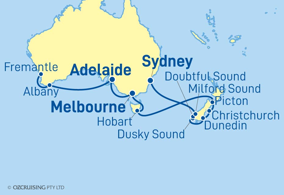 Brilliance Of The Seas Fremantle to Sydney via NZ - Ozcruising.com.au