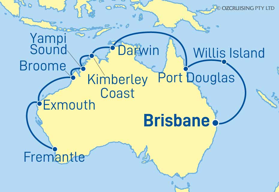 Crown Princess Fremantle to Brisbane - Ozcruising.com.au
