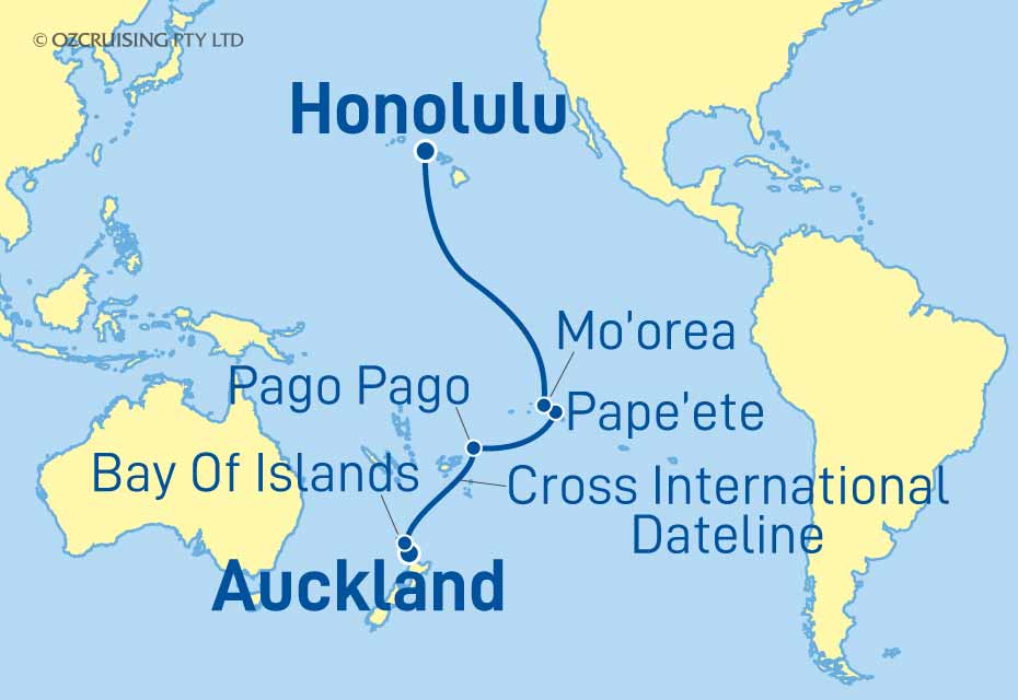 Grand Princess Auckland to Honolulu - Ozcruising.com.au