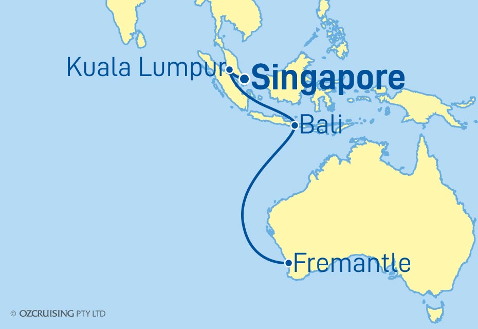 9 Night Singapore to Fremantle Cruise on the Crown Princess - PC25-3518D