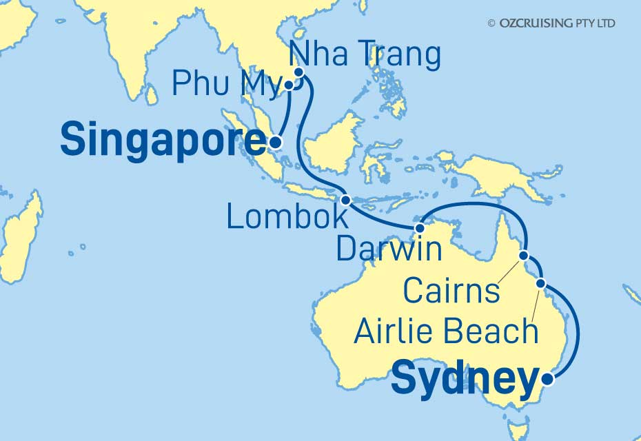 Discovery Princess Singapore to Sydney - Ozcruising.com.au