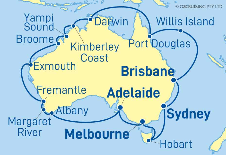 28 Night Australian Circumnavigation Cruise on the Crown Princess PC263610