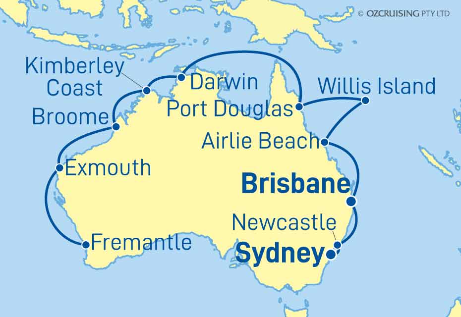 Crown Princess Sydney to Fremantle - Cruises.com.au