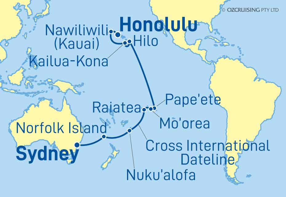 21 Night Honolulu to Sydney Cruise on the Grand Princess PC25A529D