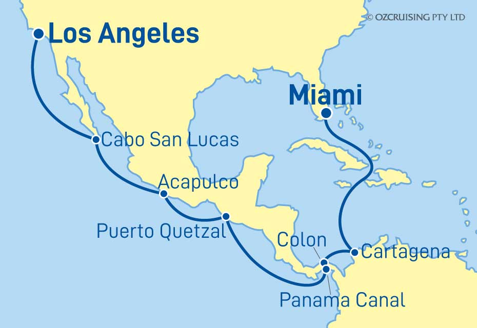 Norwegian Encore Miami to Los Angeles - Cruises.com.au