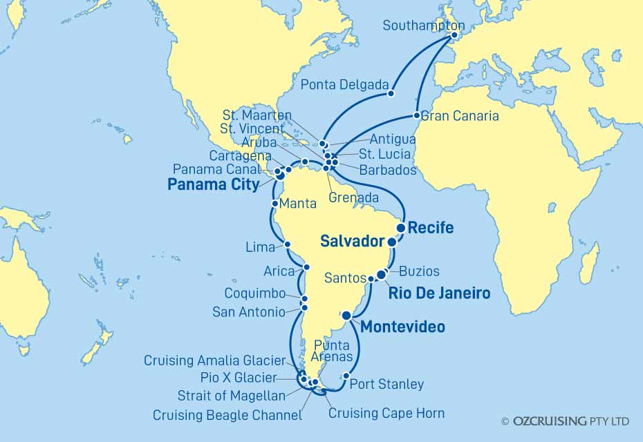Aurora South America & Caribbean - Cruises.com.au