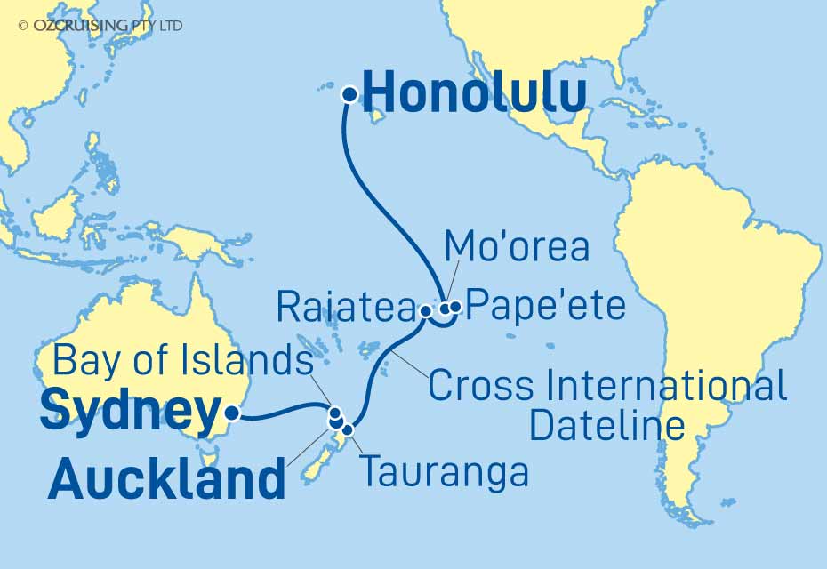 Celebrity Edge Honolulu to Sydney - Ozcruising.com.au