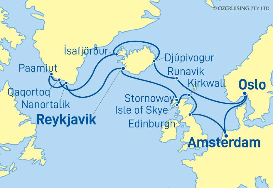 ms Zuiderdam Iceland, Greenland & UK - Cruises.com.au