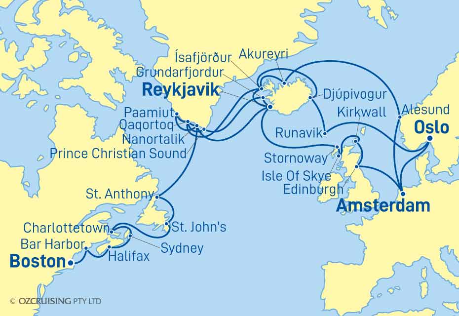 ms Zuiderdam Amsterdam to Boston - Cruises.com.au
