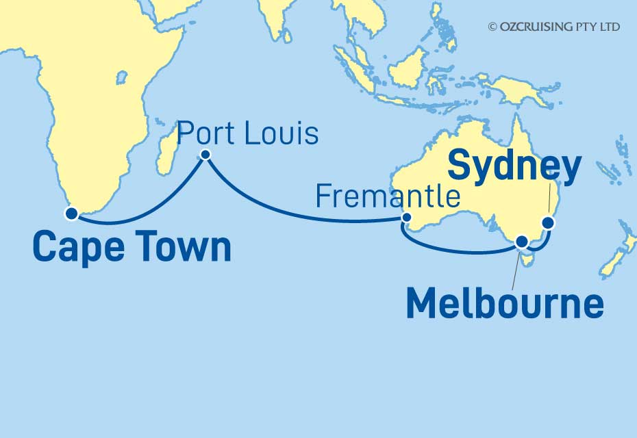 Island Princess Sydney to Cape Town - Ozcruising.com.au