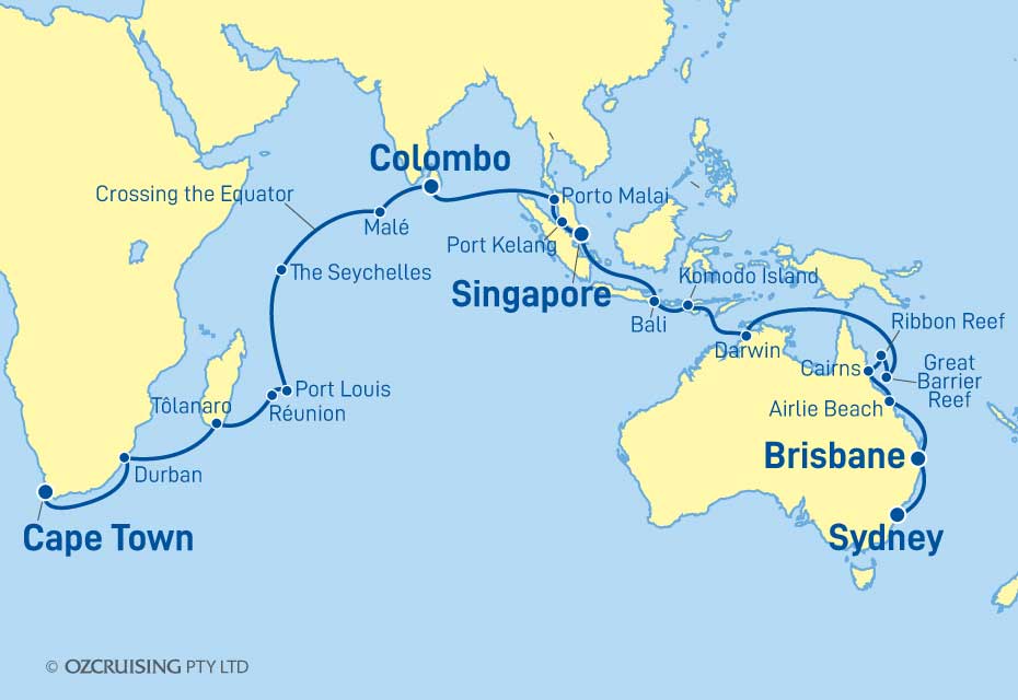 ms Zuiderdam Sydney to Cape Town - CruiseLovers.com.au