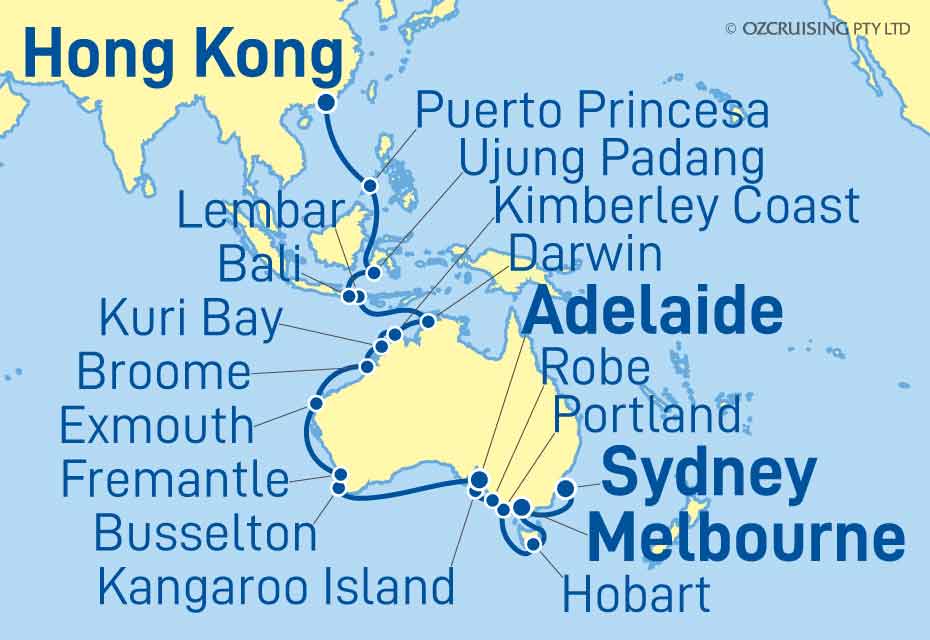 Seabourn Sojourn Sydney to Hong Kong - Ozcruising.com.au