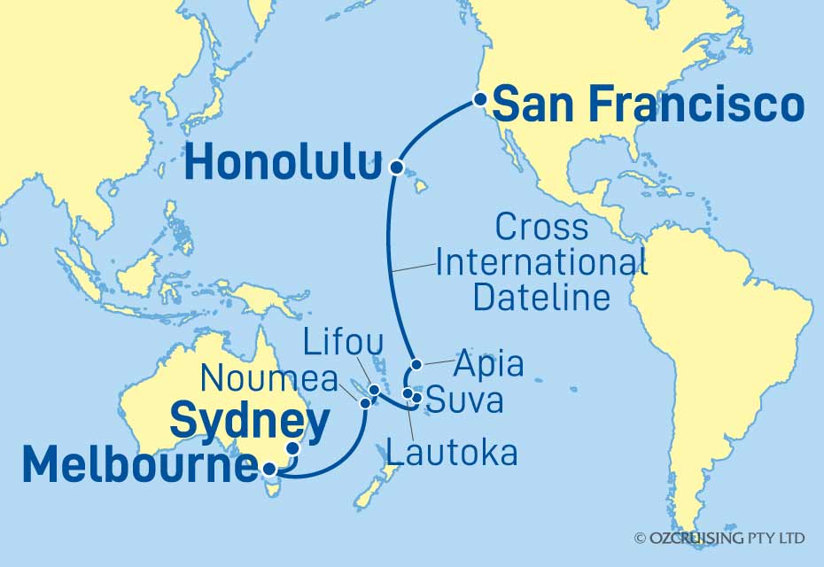 Queen Elizabeth San Francisco to Sydney - CruiseLovers.com.au