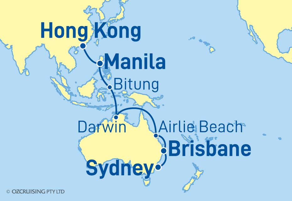 Queen Anne Hong Kong to Sydney - Ozcruising.com.au