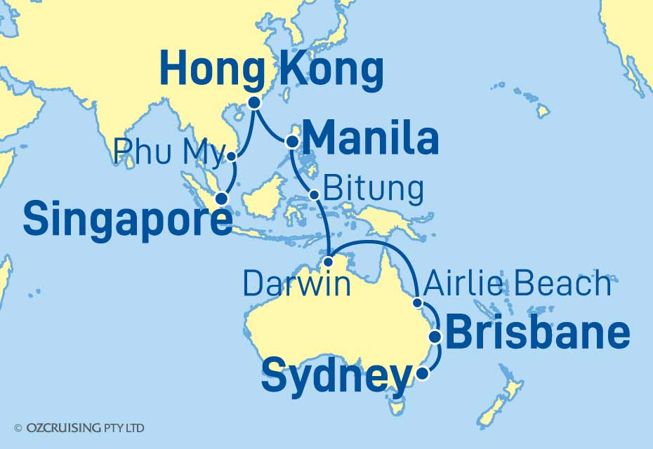 Queen Anne Singapore to Sydney - Ozcruising.com.au