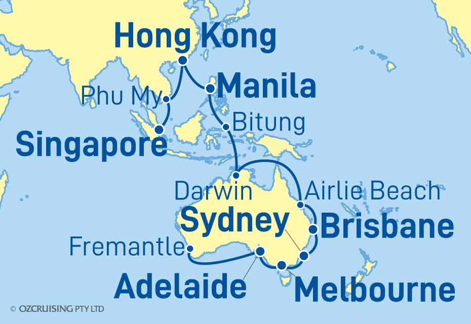 Queen Anne Singapore to Fremantle (Perth) - Ozcruising.com.au