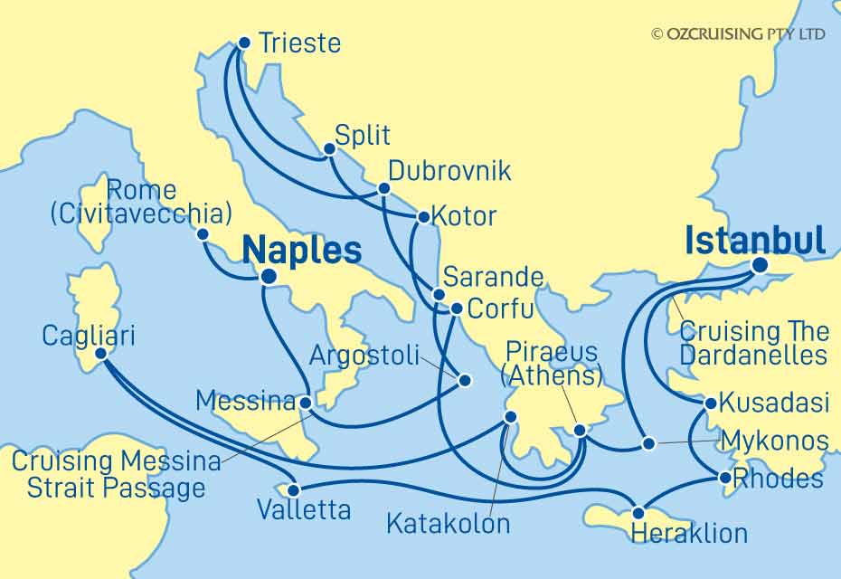 Nieuw Statendam Piraeus (Athens) to Rome (Civitavecchia) - Ozcruising.com.au