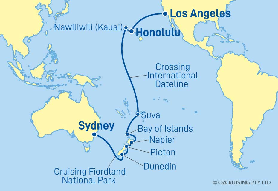 Island Princess Los Angeles to Sydney - Ozcruising.com.au