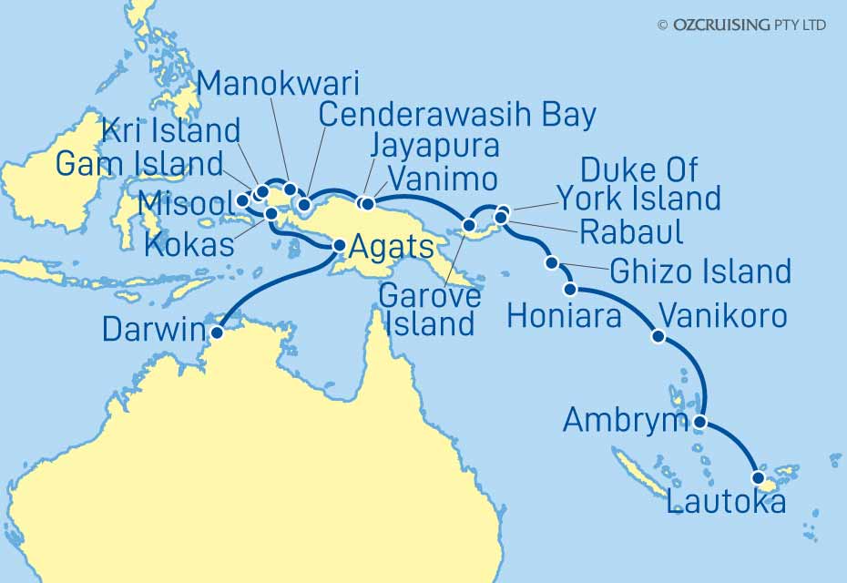 Seabourn Pursuit Darwin to Lautoka - Ozcruising.com.au