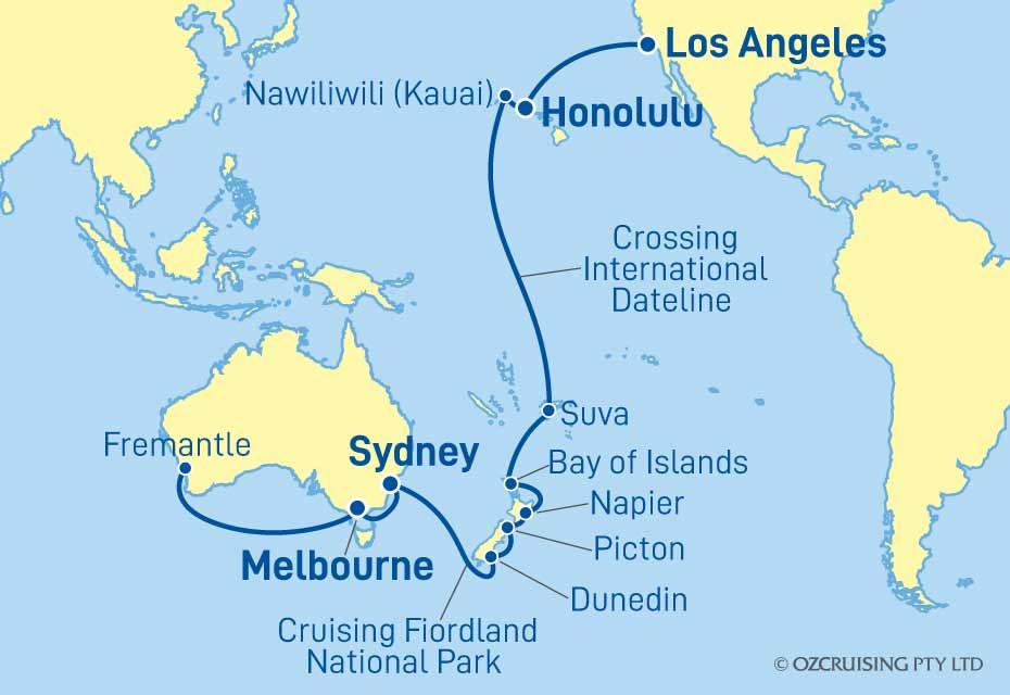 Island Princess Los Angeles to Fremantle (Perth) - Ozcruising.com.au