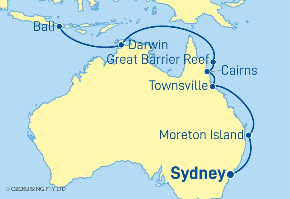 Seabourn Quest Sydney to Bali (Benoa) - Ozcruising.com.au