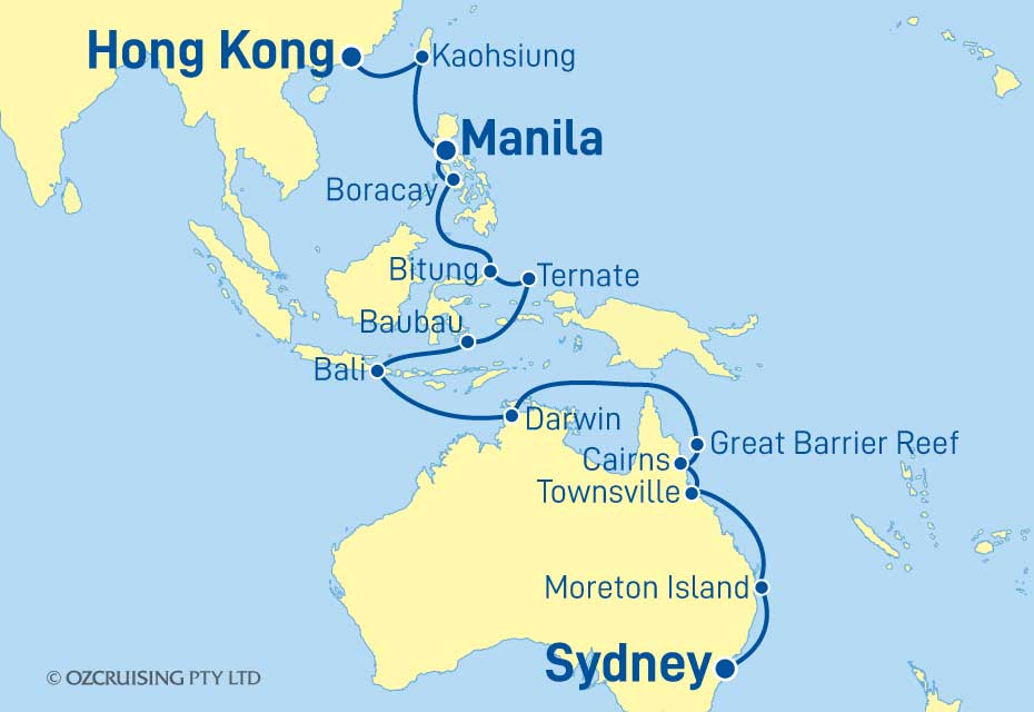 Seabourn Quest Sydney to Hong Kong - Ozcruising.com.au