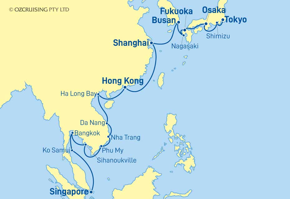 27 Night Tokyo to Singapore Cruise on the ms Westerdam - HA25-W570A.1 ...