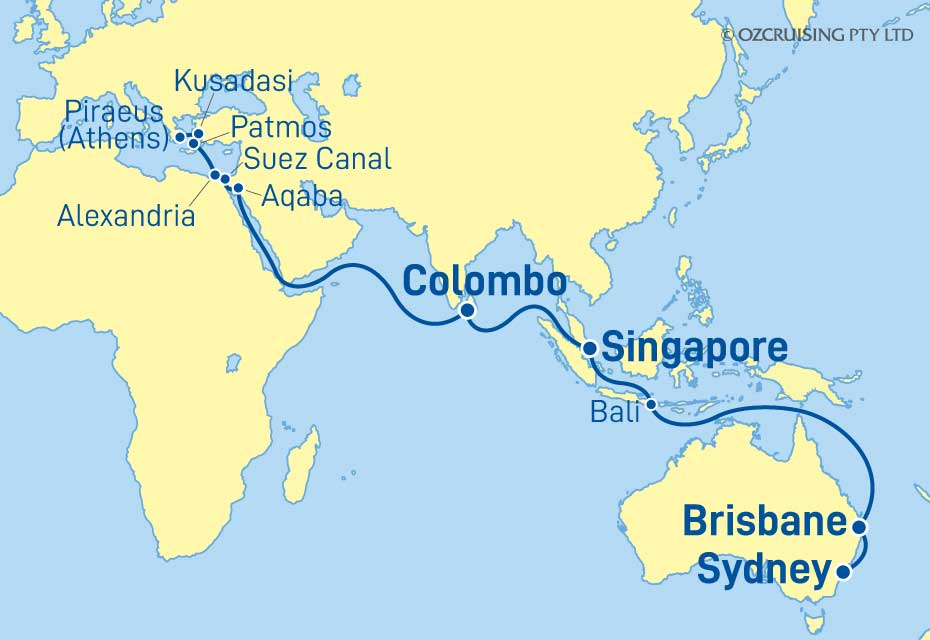 Crown Princess Sydney to Athens - Ozcruising.com.au