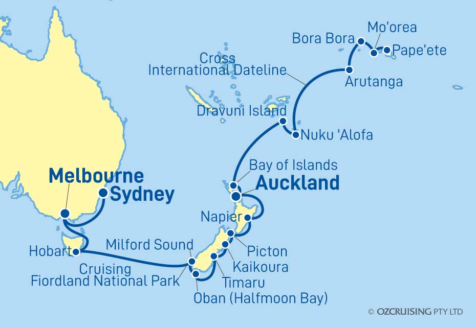 Seabourn Quest Sydney to Papeete - Ozcruising.com.au