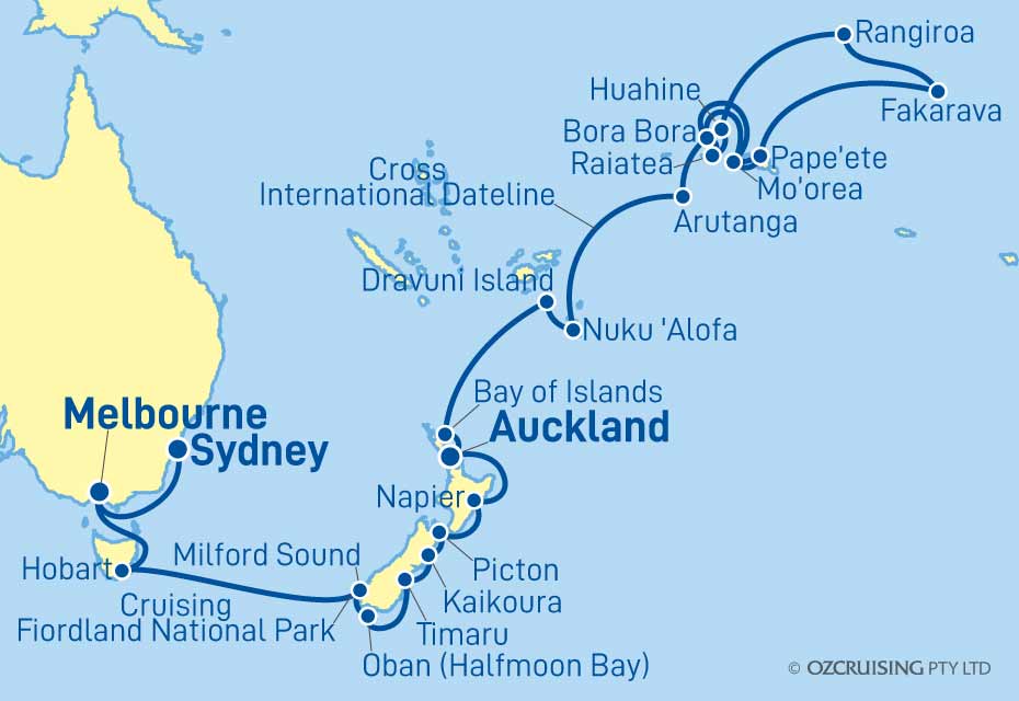 Seabourn Quest Sydney to Papeete - Ozcruising.com.au