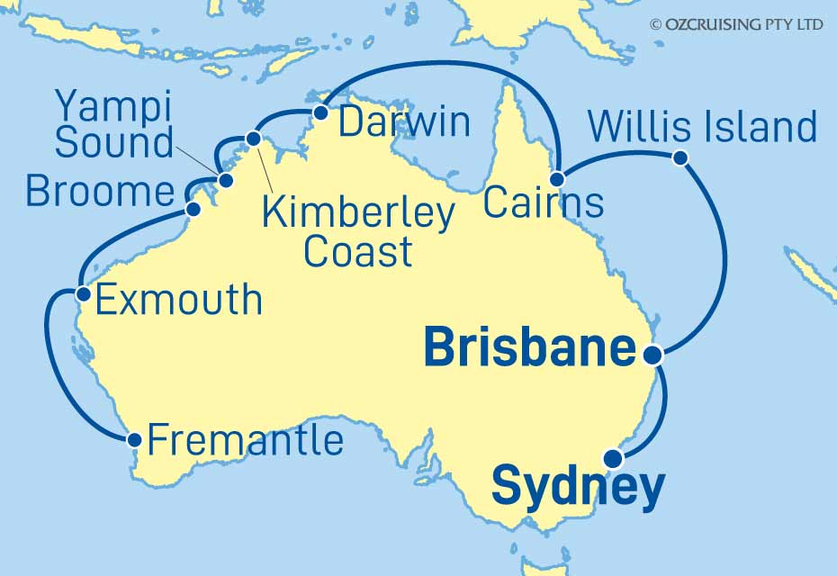 Crown Princess Sydney to Fremantle (Perth) - CruiseLovers.com.au