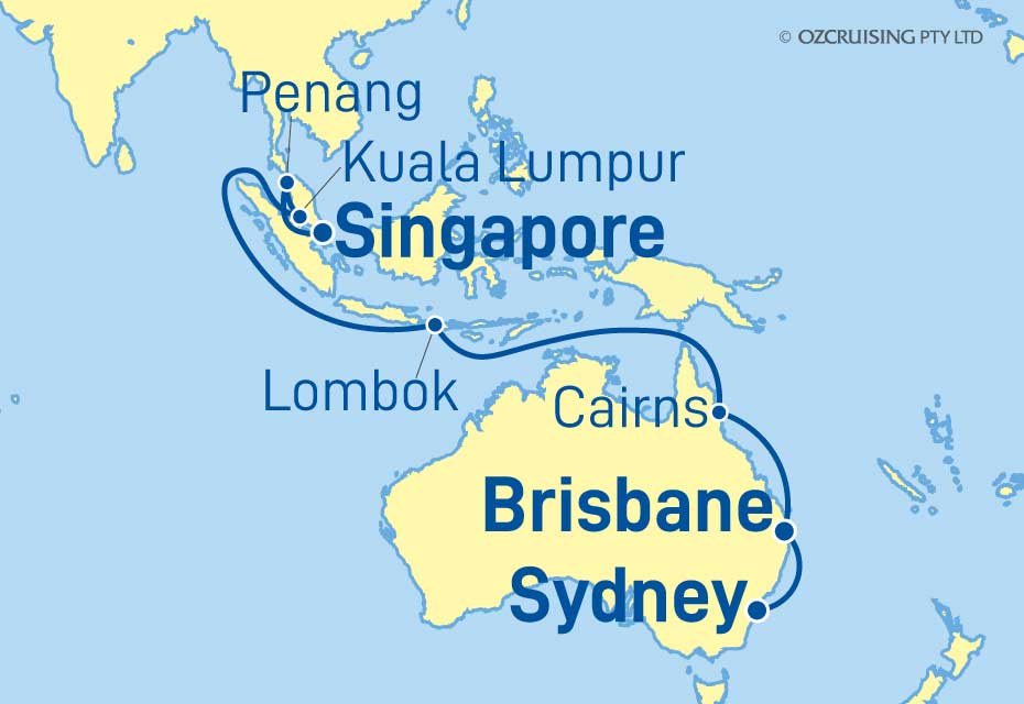 Crown Princess Sydney to Singapore - CruiseLovers.com.au