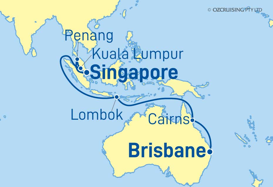 Crown Princess Brisbane to Singapore - CruiseLovers.com.au