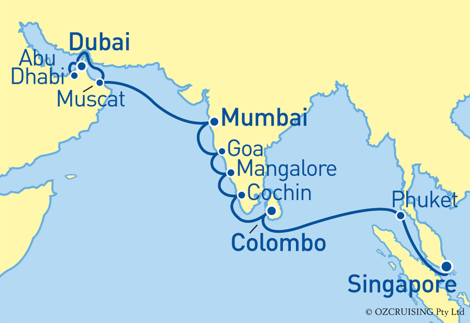 Celebrity Constellation Singapore to Dubai - Ozcruising.com.au