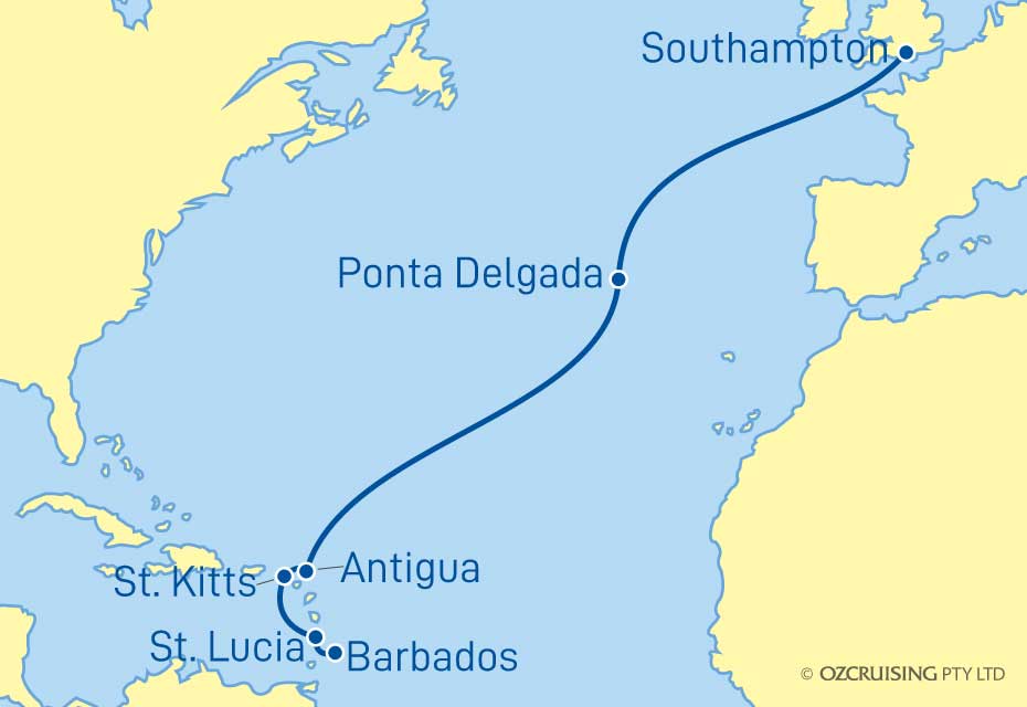 Britannia Barbados to Southampton - Ozcruising.com.au