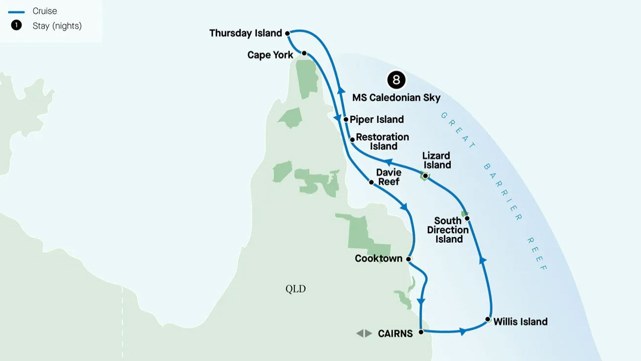 MS Caledonian Sky Cape York and the Great Barrier Reef Expedition - Cruises.com.au