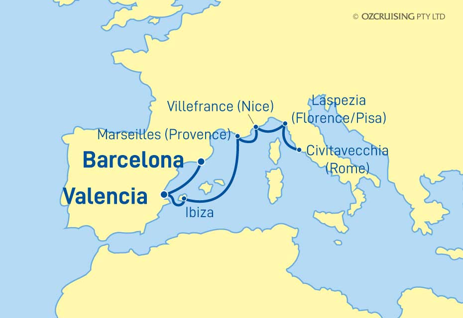 Celebrity Apex Barcelona to Rome - Ozcruising.com.au