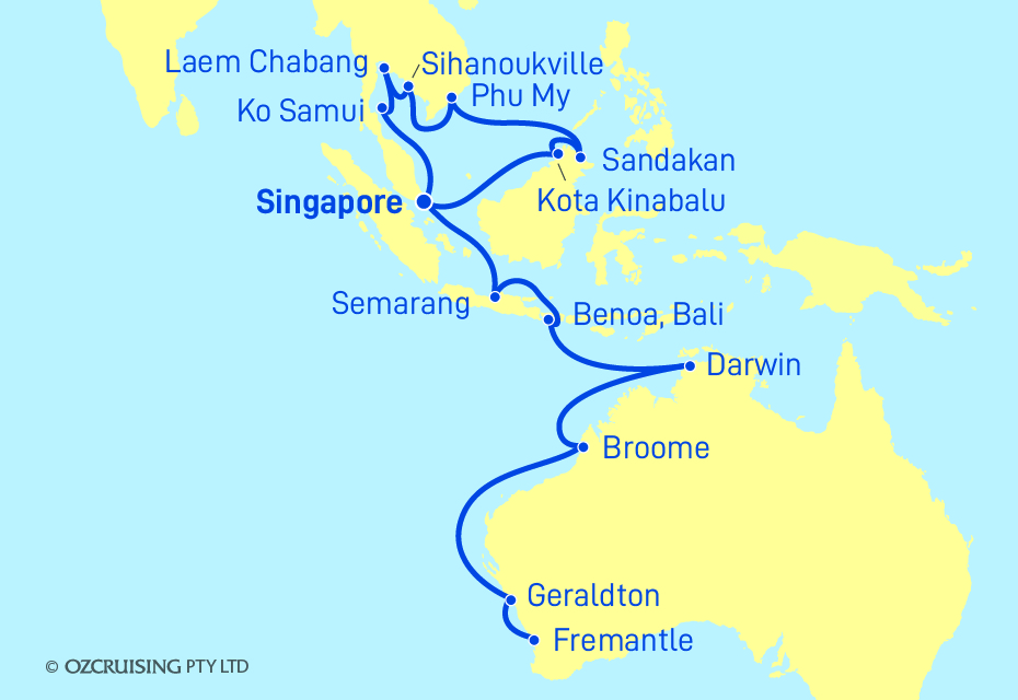 Vasco da Gama Fremantle to Singapore - Cruises.com.au